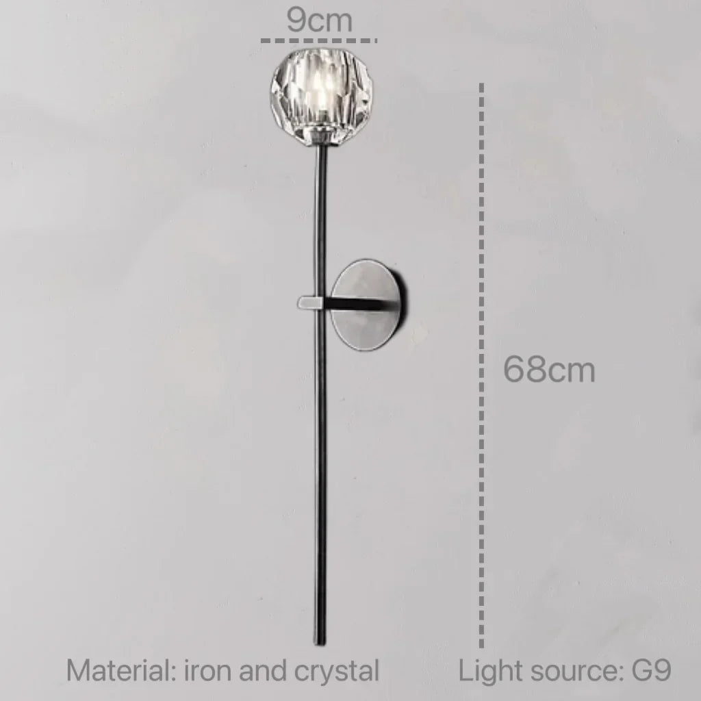 DecorBites™ Crystal Wall Sconce: Modern LED Fixture for Bedroom, Living Room, and Hallway