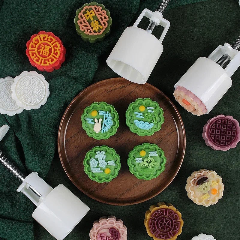 DecorBites™ 3D Cherry Blossom Mooncake Mold for Mid-autumn Festival Baking