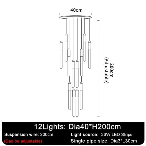 DecorBites™ ثريا LED: مصباح سقف متدلي عصري للدرج والمطبخ لتزيين المنزل