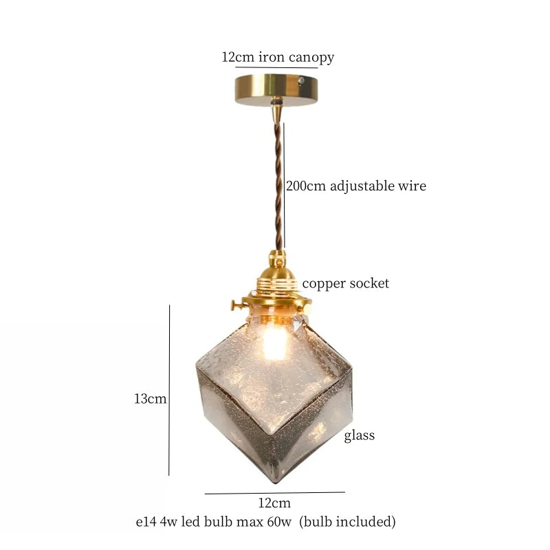 DecorBites™ Cracked Glass LED Pendant Light for Cafe Bar Kitchen Living Room