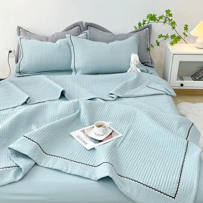 طقم لحاف صيفي منسوج من خيوط الفقاعات الكورية من DecorBites™