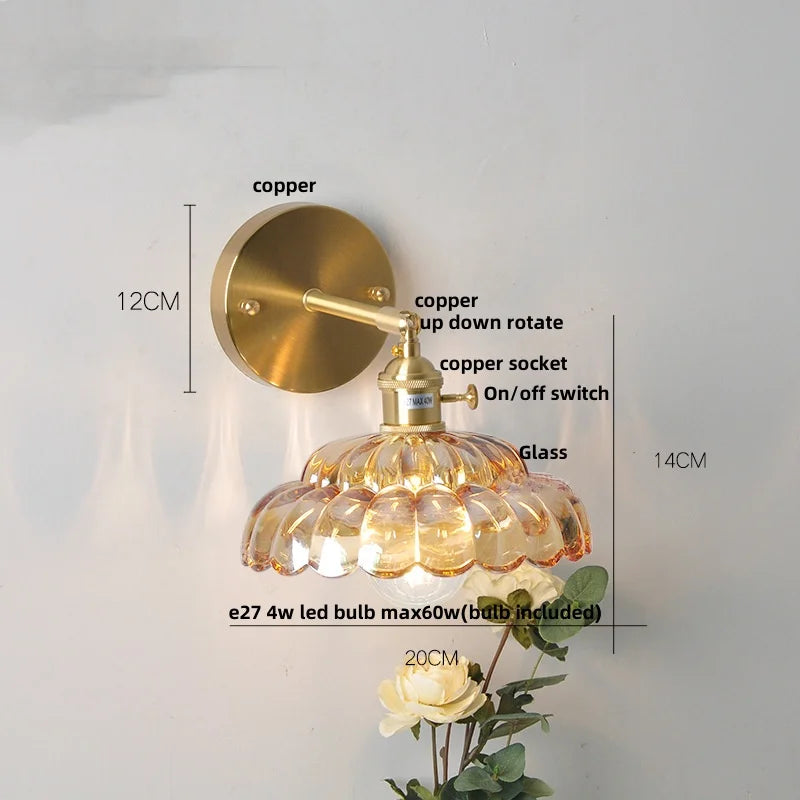 وحدة إضاءة حائط LED DecorBites™ زجاجية شفافة بمفتاح سلسلة سحب