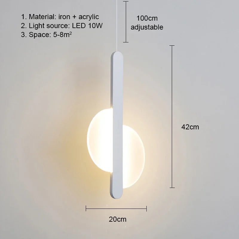 Modern Metal LED Pendant Light in Black or White