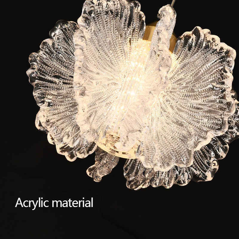 Nordic French Cream Acrylic Flower Pendant Light
