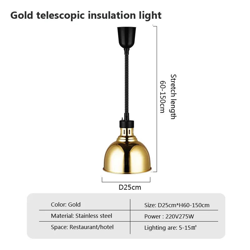 DecorBites™ Industrial Electric Heat Lamp for Food Heating Chandeliers