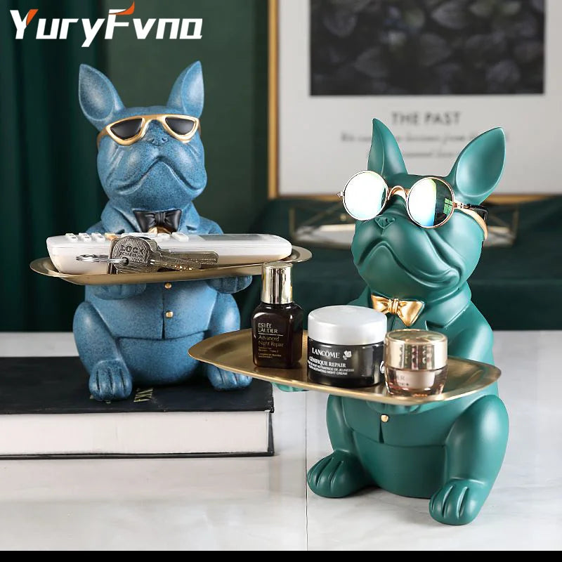 DecorBites™ French Bulldog Figurine Tray Sculpture Coin Bank Home Decor Statue