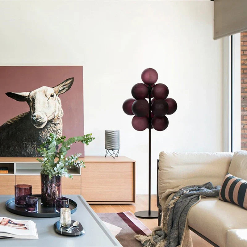 DecorBites™ Grape Chandelier: Modern Glass Ball Pendant Lamp for Living Room and Bedroom