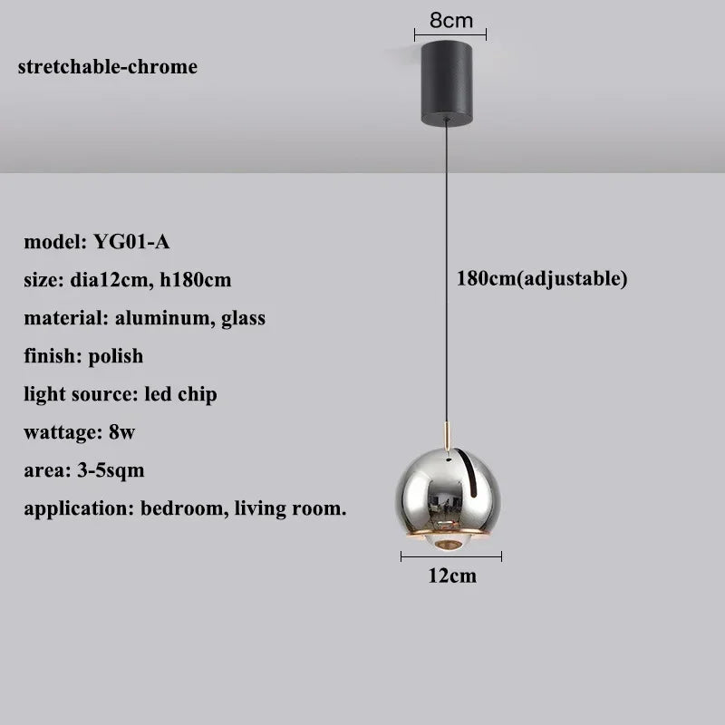 DecorBites™ Adjustable Angle LED Pendant Light: Modern Stretchable Chandelier for Home Decor