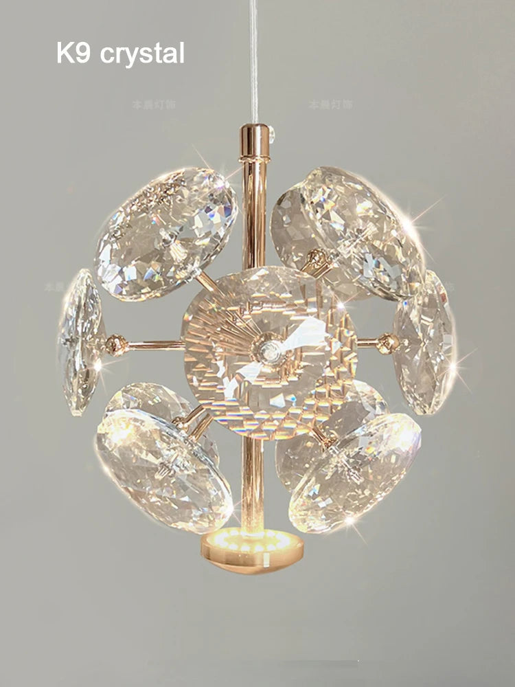 European K9 Crystal Mini Pendant Light in Polished Chrome
