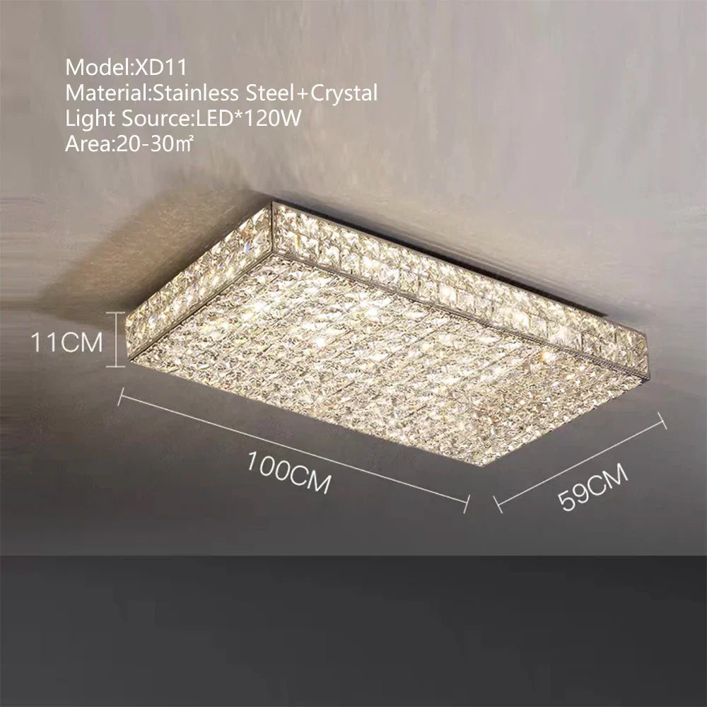 DecorBites™ Crystal LED Rectangle Chandelier for Elegant Home Decor