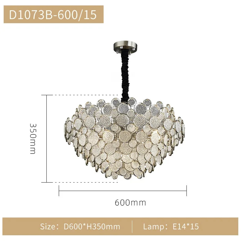 DecorBites™ 2024 Trend LED Ceiling Chandelier for Living Dining Bedroom, Modern Lustre Hanging Light