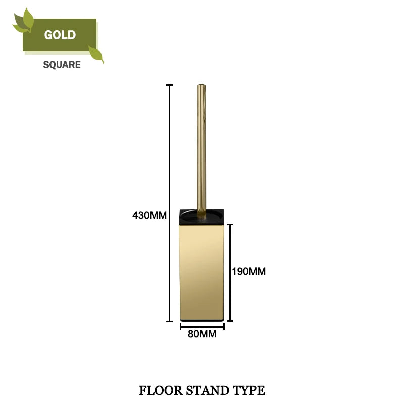 DecorBites™ Gold Toilet Brush Set with Wall Mount Holder