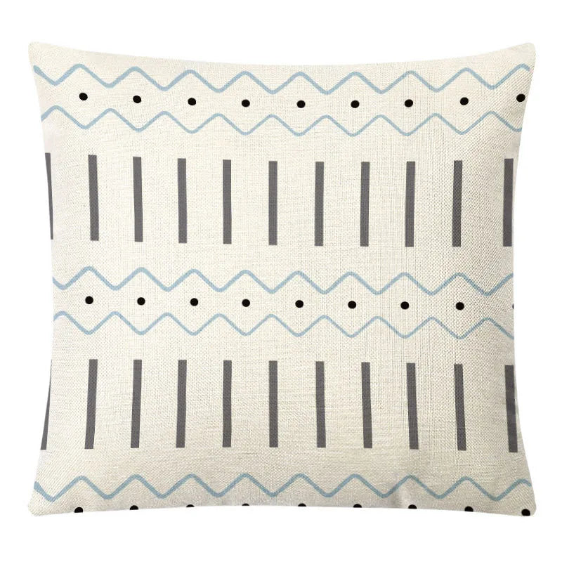 DecorBites™ Geometric Yellow Linen Pillow Cover for Modern Décor 45x45cm
