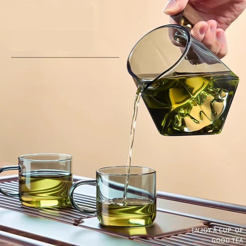 طقم كوب شاي زجاجي كونغ فو من DecorBites™ بمقبض وفلتر، 350 مل
