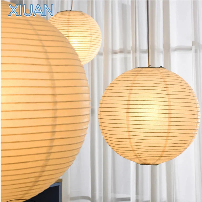 مصباح معلق كروي LED E27 على الطراز الياباني من DecorBites™ لديكور المنزل