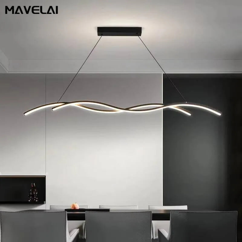 Modern Black and White Metal LED Pendant Light