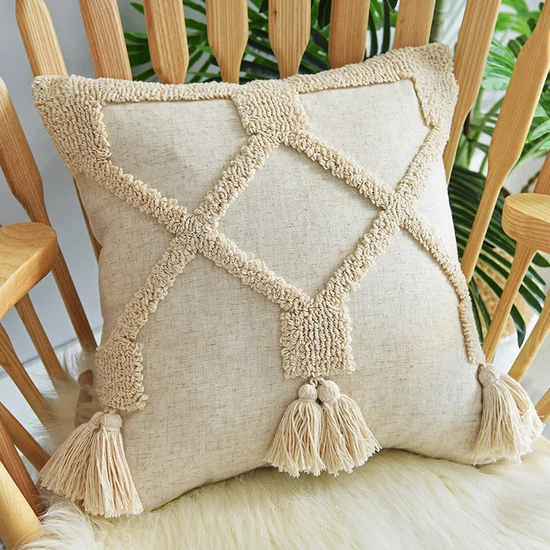 DecorBites™ غطاء وسادة بتصميم شرابات من الدانتيل ومزخرف لكرسي المكتب/الأريكة