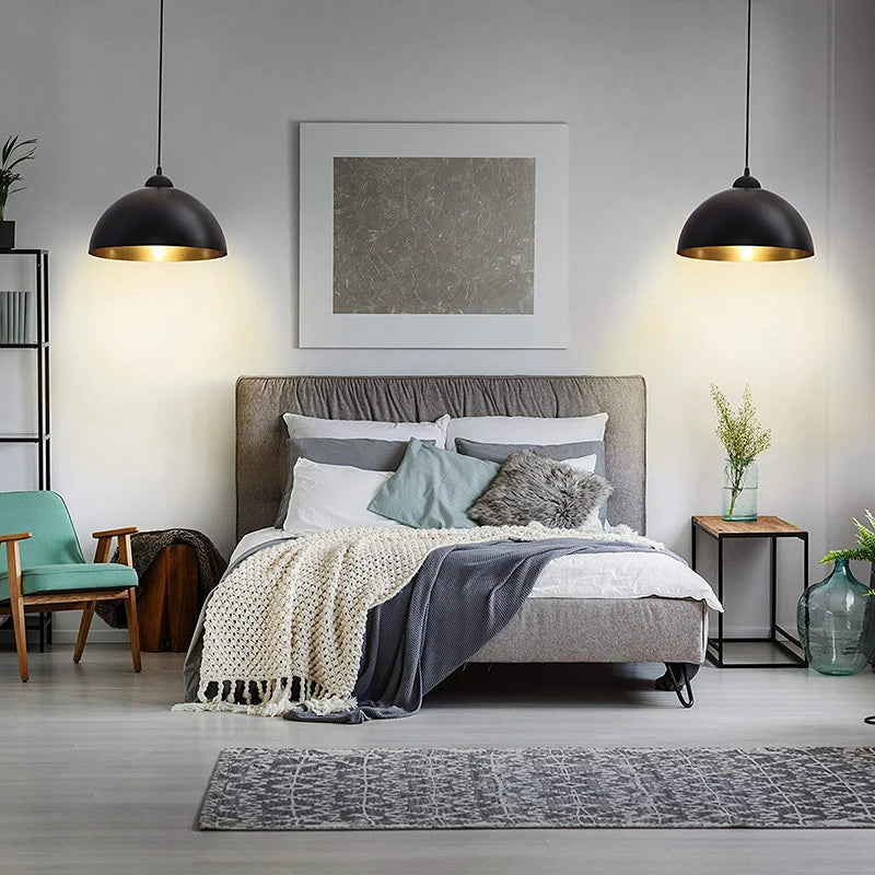 Nordic Industrial Black Dome Pendant Light