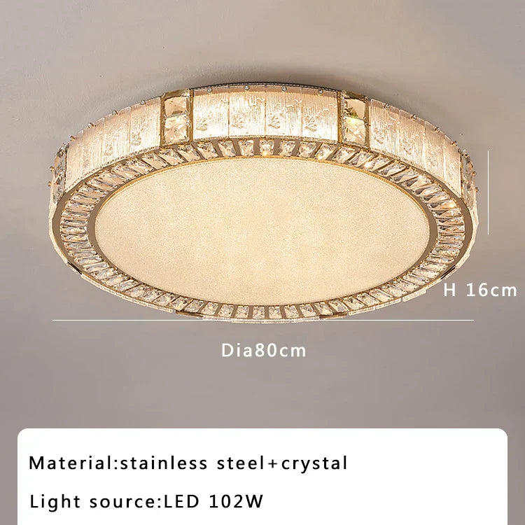 DecorBites™ Crystal Glass Luxury Ceiling Chandelier - Gold LED Home Decor