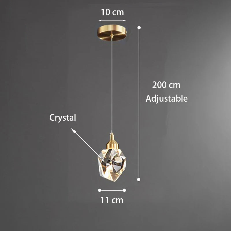 Modern K9 Crystal Linear Pendant Light