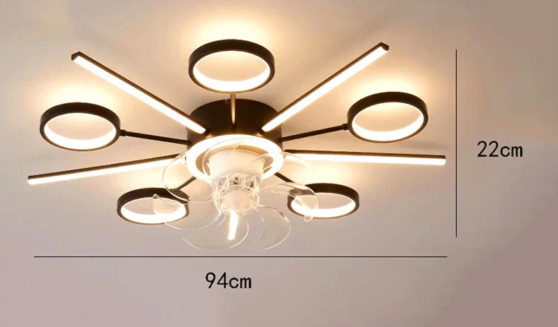 مروحة سقف LED لغرفة نوم الأطفال من DecorBites™ بتصميم بدون شفرات وجهاز تحكم عن بعد