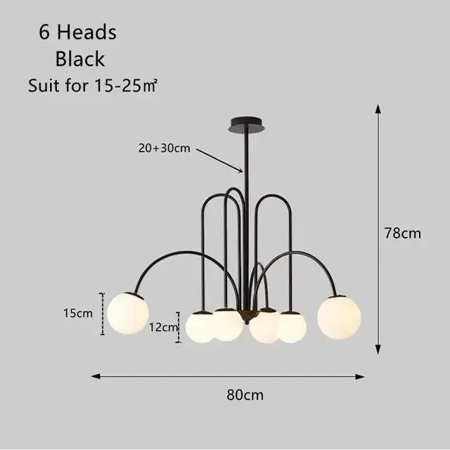 DecorBites™ Glass Ball LED Chandelier for Indoor Decor Lighting