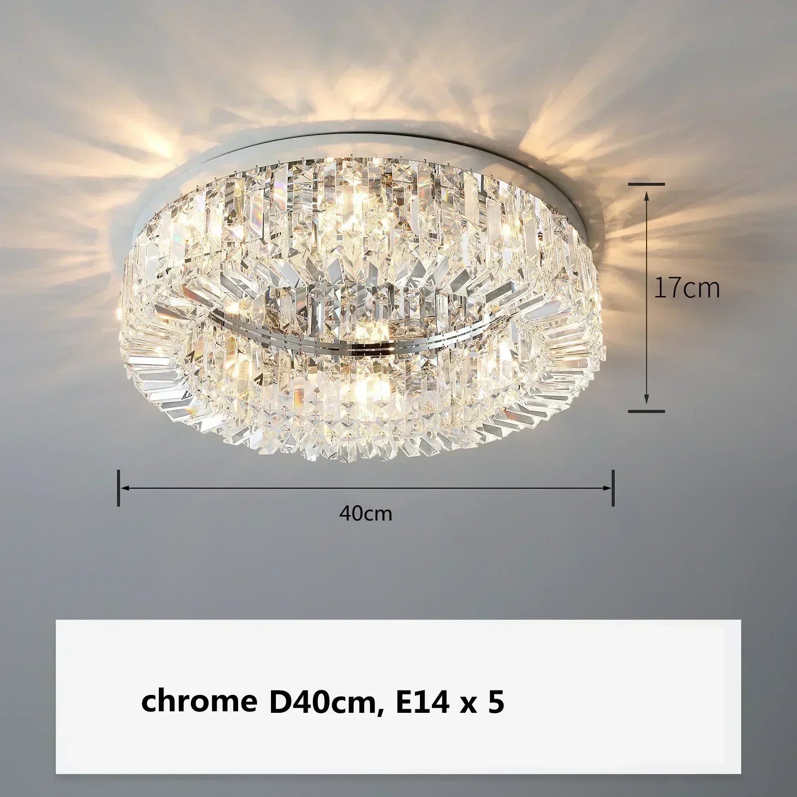 Lustre suspendu en cristal doré DecorBites™ pour éclairage de salle à manger moderne