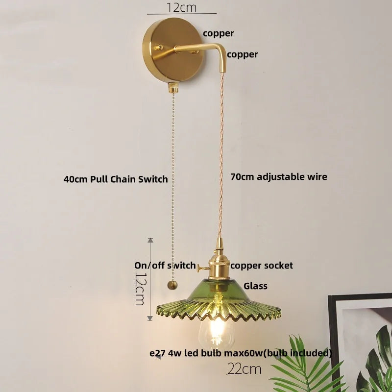 أضواء جدارية ليد DecorBites™ بمفتاح زجاجي أخضر للمطبخ وغرفة النوم وغرفة المعيشة