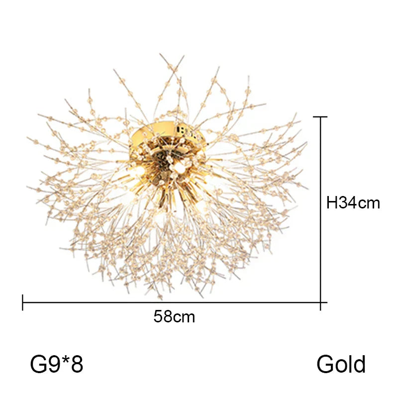 DecorBites™ Dandelion Chandelier: Nordic Minimalist Wrought Iron LED Indoor Light for Living Room