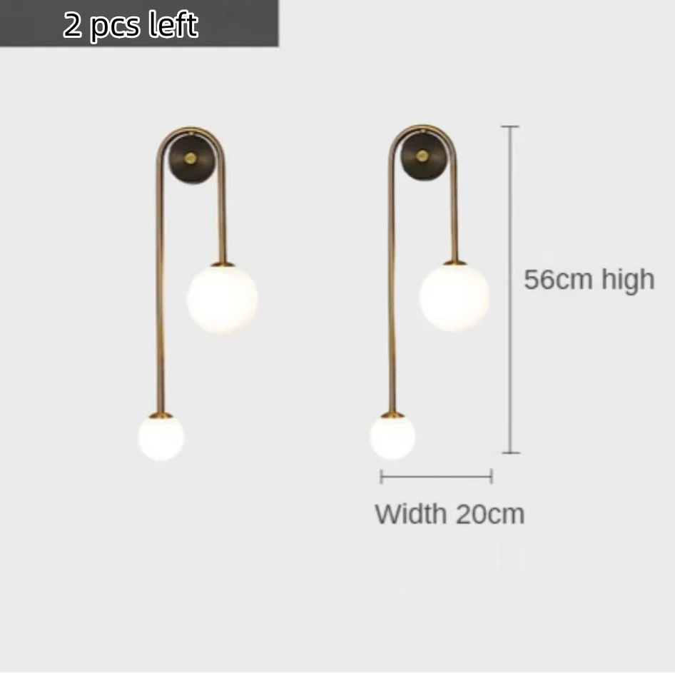 DecorBites™ Glass Ball LED Wall Lamp: Modern Round Gold Iron Light for Bedroom, Living Room