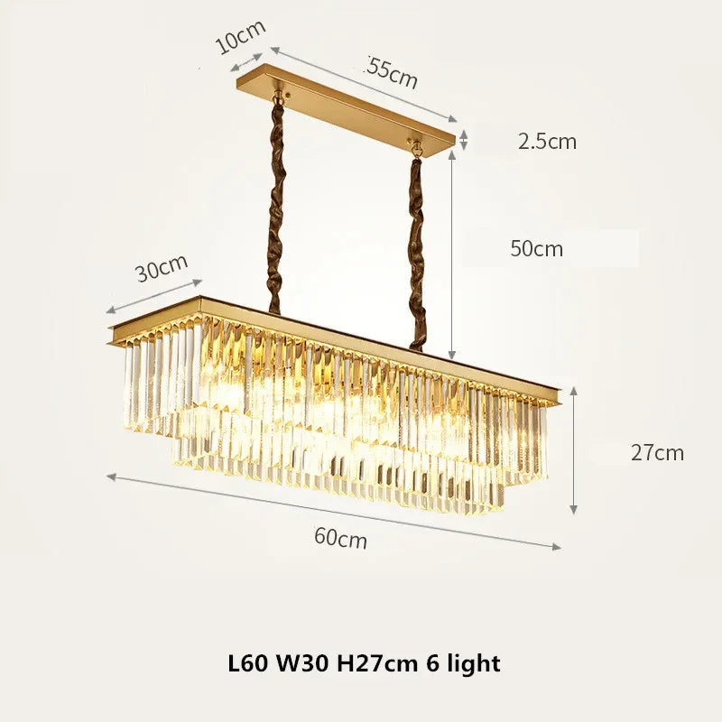 DecorBites™ مصابيح متدلية كريستالية ذهبية وسوداء معدنية، ثريات LED معلقة