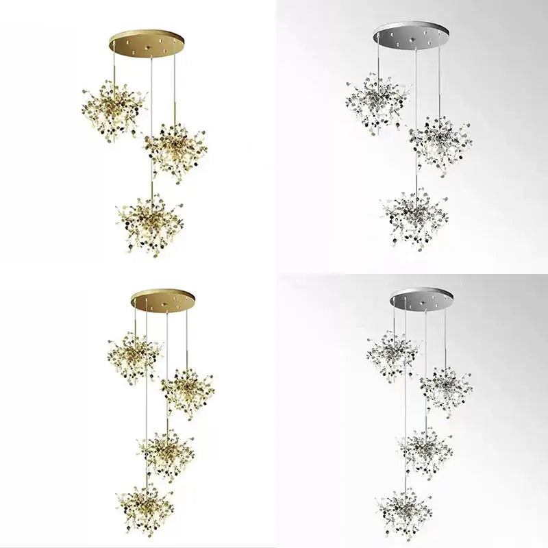 مصباح السقف المعلق الذهبي بتقنية LED من DecorBites™ لديكور المنزل والمعيشة العصرية