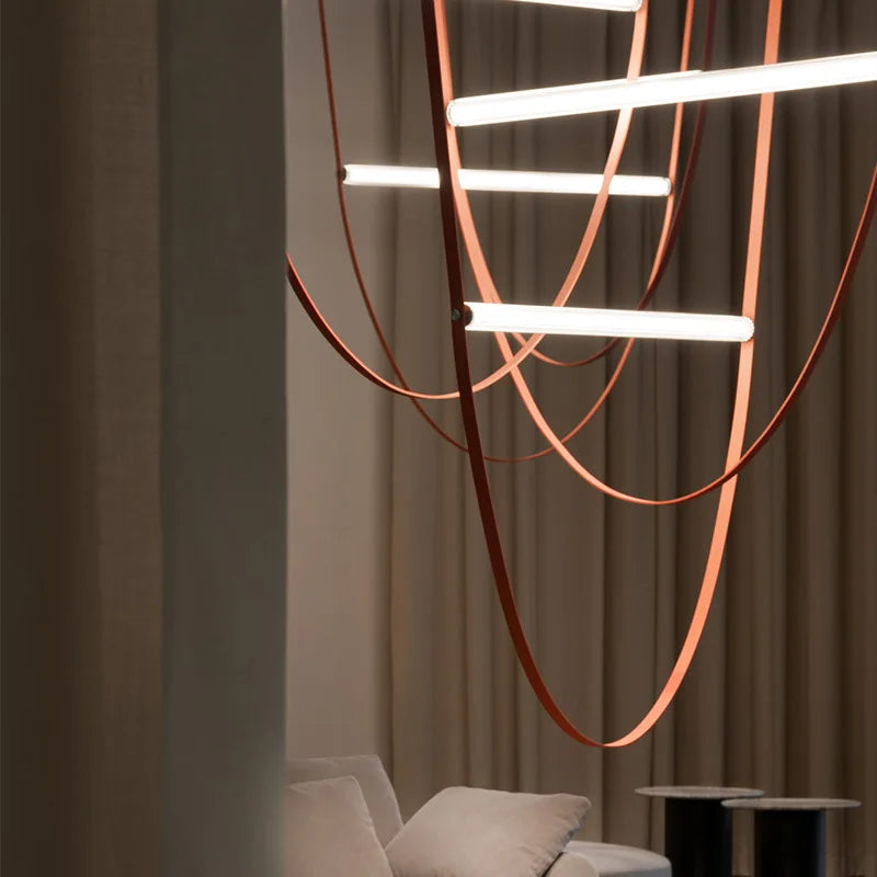 DecorBites™ Designer LED Tube Suspension Chandelier for Living Room and Bar