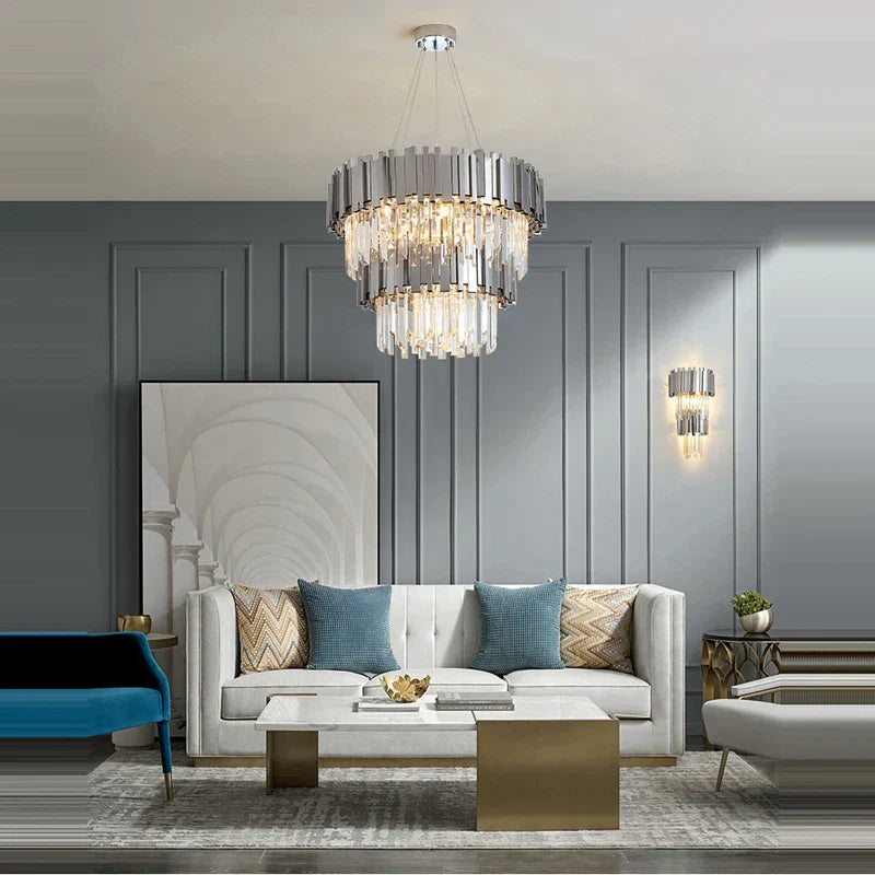 إضاءة ثريا LED كريستال بيضاوية DecorBites™ لغرفة الطعام