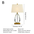 DecorBites™ Crystal Bedside Lamp: Modern Nordic Design, Fabric Lampshade for Living Room & Bedroom