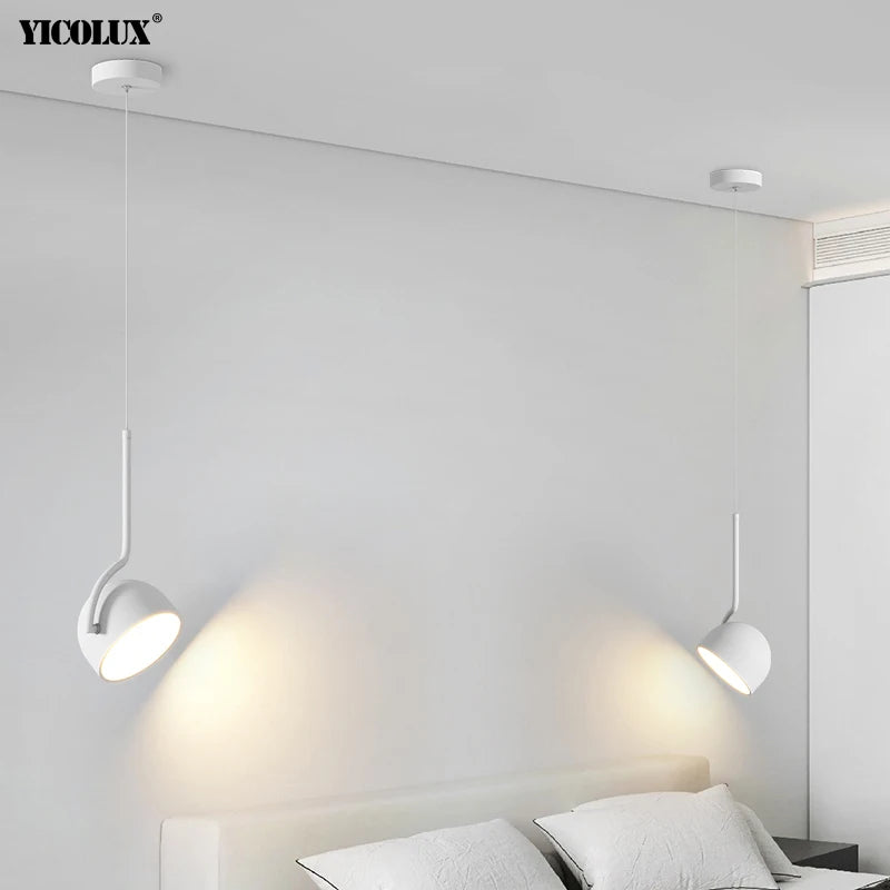 Minimalist Black and White Metal LED Pendant Light