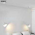 Minimalist Black and White Metal LED Pendant Light