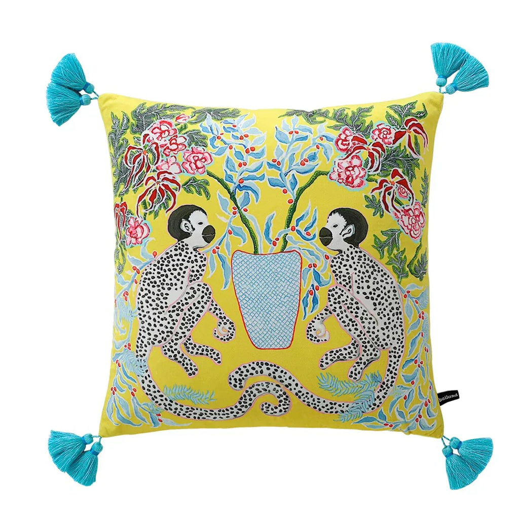 DecorBites™ Handmade Lumbar Pillow Case Lion Dog Floral Decorative Cover