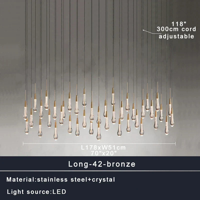 DecorBites™ Crystal Water-drop Ceiling Chandelier, Elegant Dining Room Décor.
