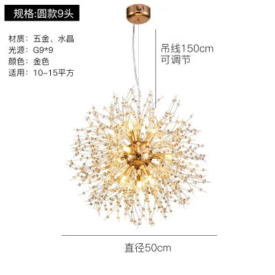 DecorBites™ Crystal Dandelion Pendant Lights for Chic Home Decor