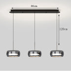 Modern Glass Ring Pendant Light in Iron