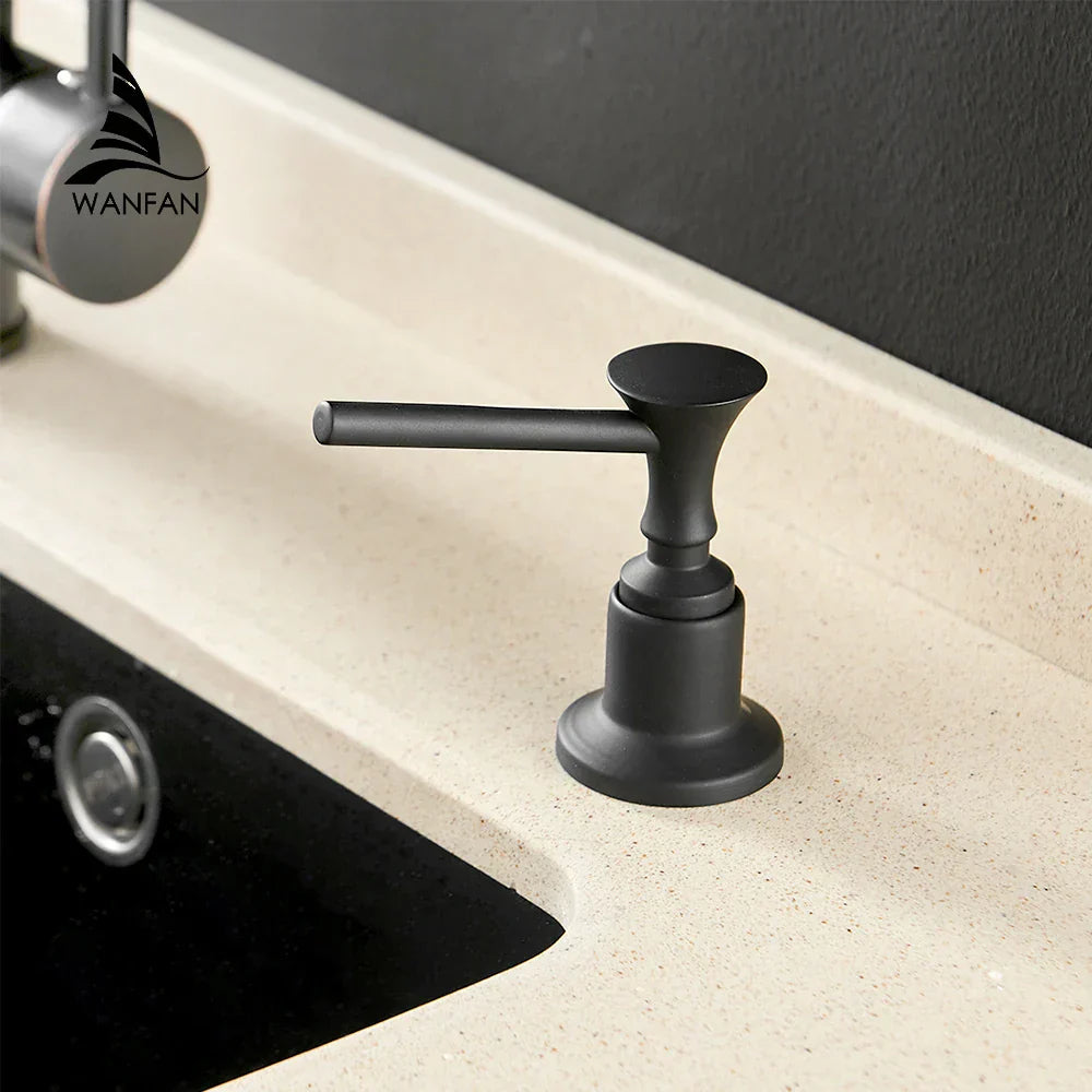 DecorBites™ 400ML Black Kitchen Liquid Soap Dispenser - Sink Replacement Bottle