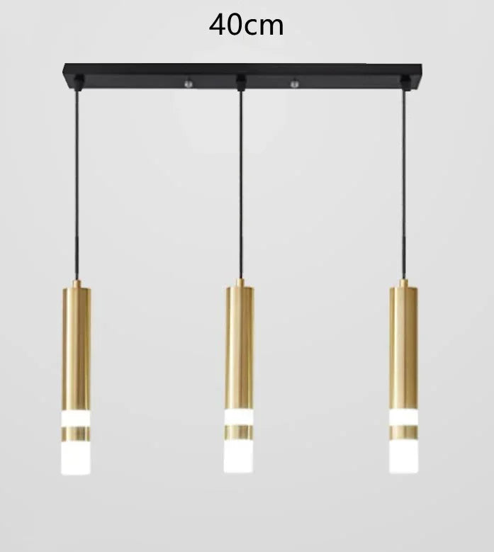 Modern Long Double Spotlight Pendant Light in Black/Gold