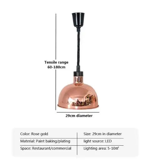Vintage Telescopic Stainless Steel Buffet Heat Pendant Lamp
