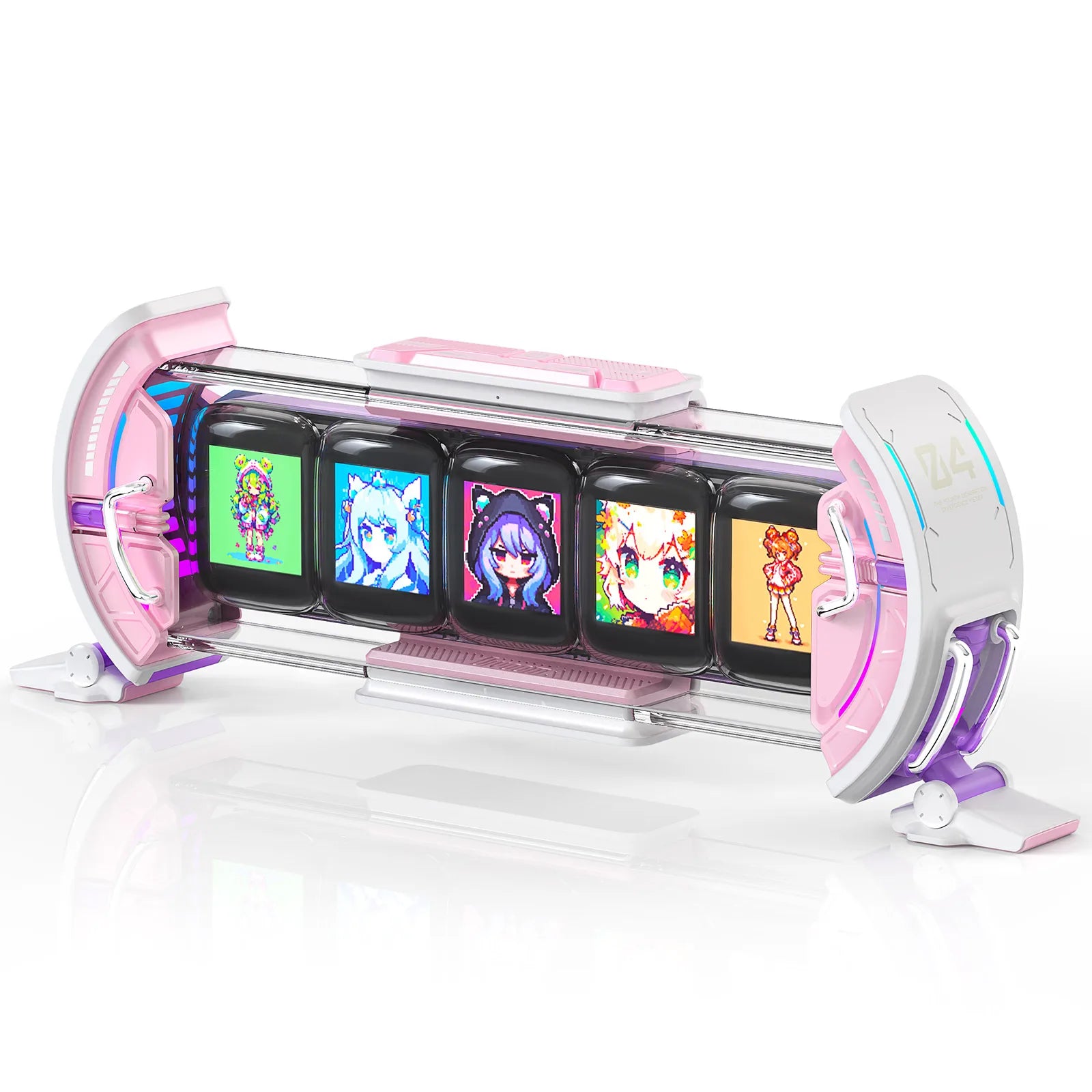 DecorBites™ Cute Gaming Digital Clock for Gamers Decor, Pixel Art Display, Pink