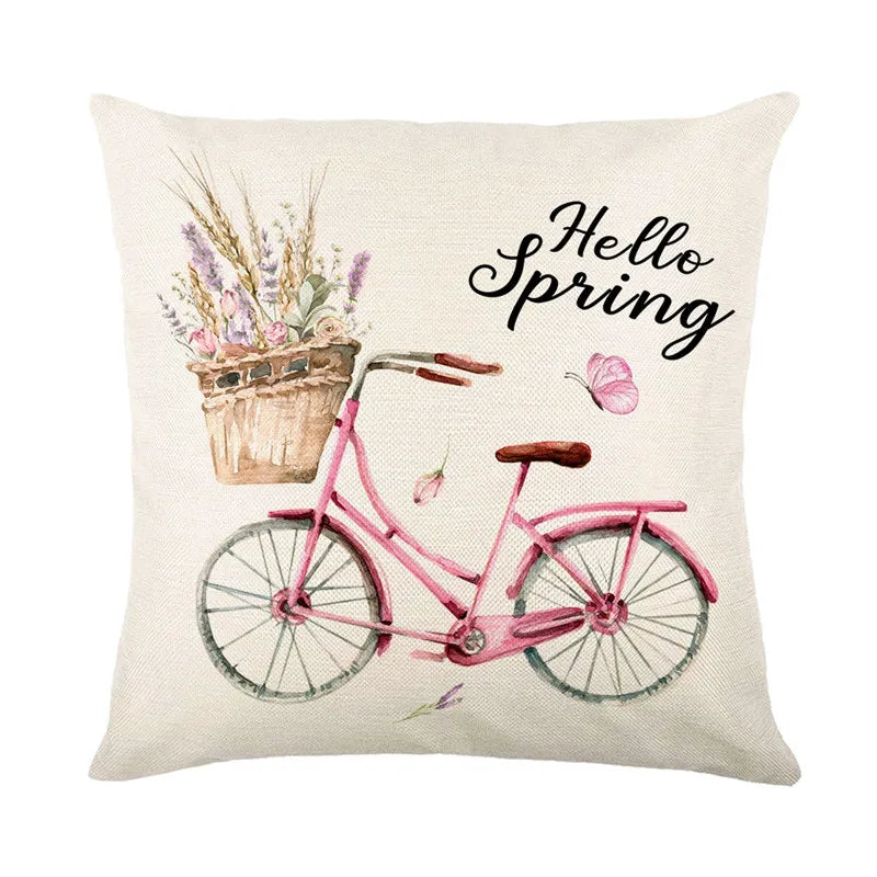 غطاء وسادة كتان DecorBites™ بتصميم زهرة اللافندر لأريكة السيارة، ديكور غرفة المعيشة، غطاء وسادة مزخرف