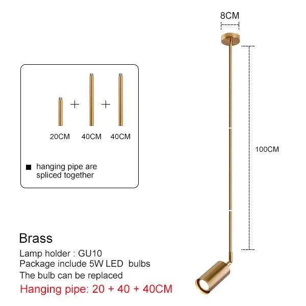 Nordic Adjustable Black or Brass Pendant Light