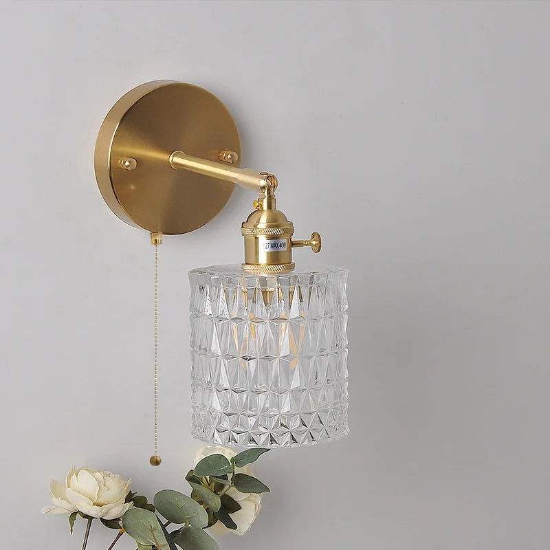 شمعدان حائط نحاسي DecorBites™ LED مع مفتاح سحب، تصميم نورديك
