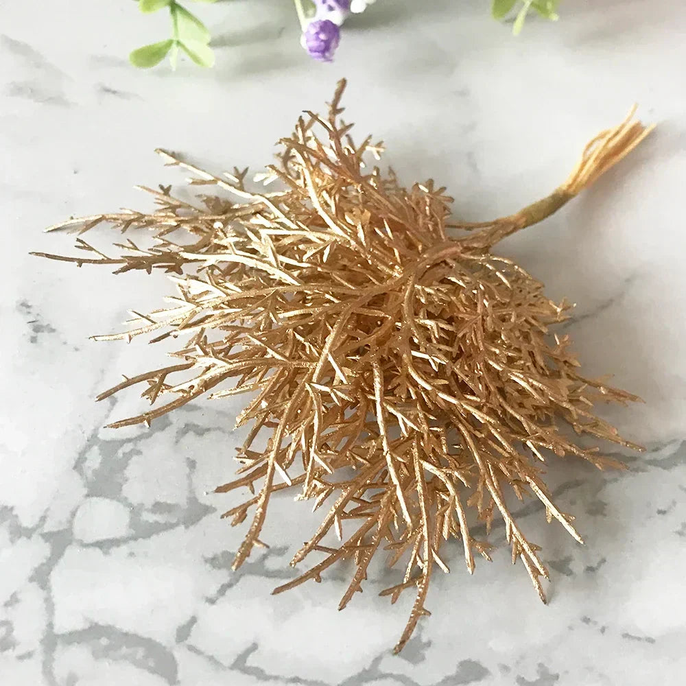 DecorBites™ Gold Hybrid Flower Cherry Stamen Berries Bundle لتزيينك بنفسك