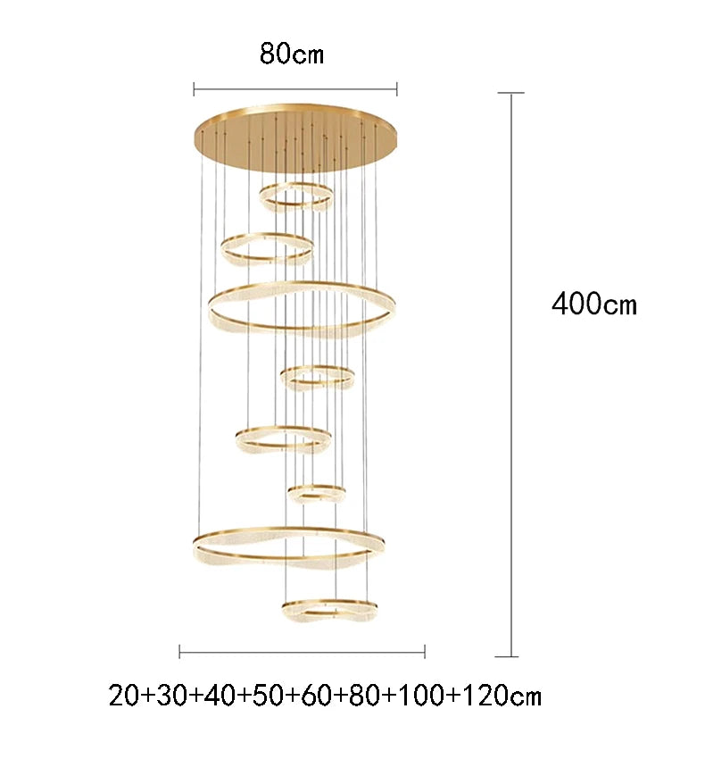 Modern Sculptural Ring Pendant Light Chandelier